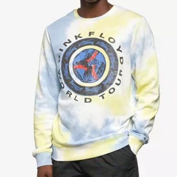 Junk Food Men's Pink Floyd Circle Long Sleeve Crew Neck Fleece Sweater - Picture 1 of 3
